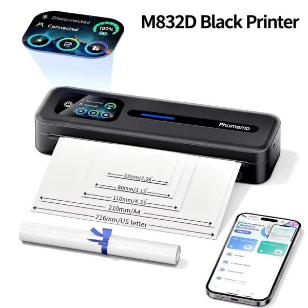 Phomemo M832D Touchscreen Portable Thermal Printer