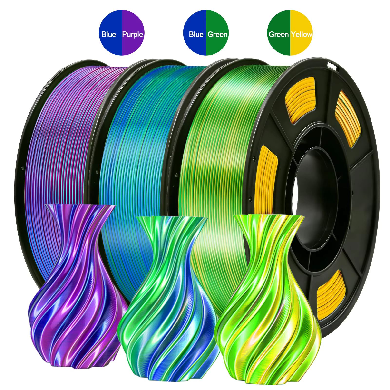 Dual-Color PLA 3D Printer Filament 1.75mm 250g Spool